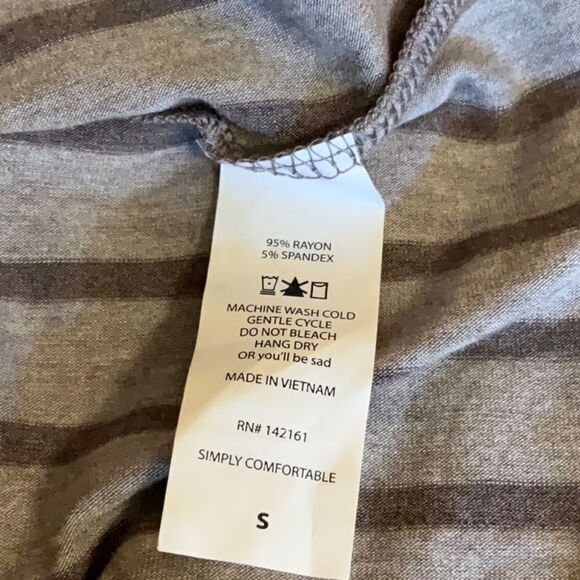 LULAROE JULIA dress in size small 2 tone gray colored stripes - Picture 12 of 12